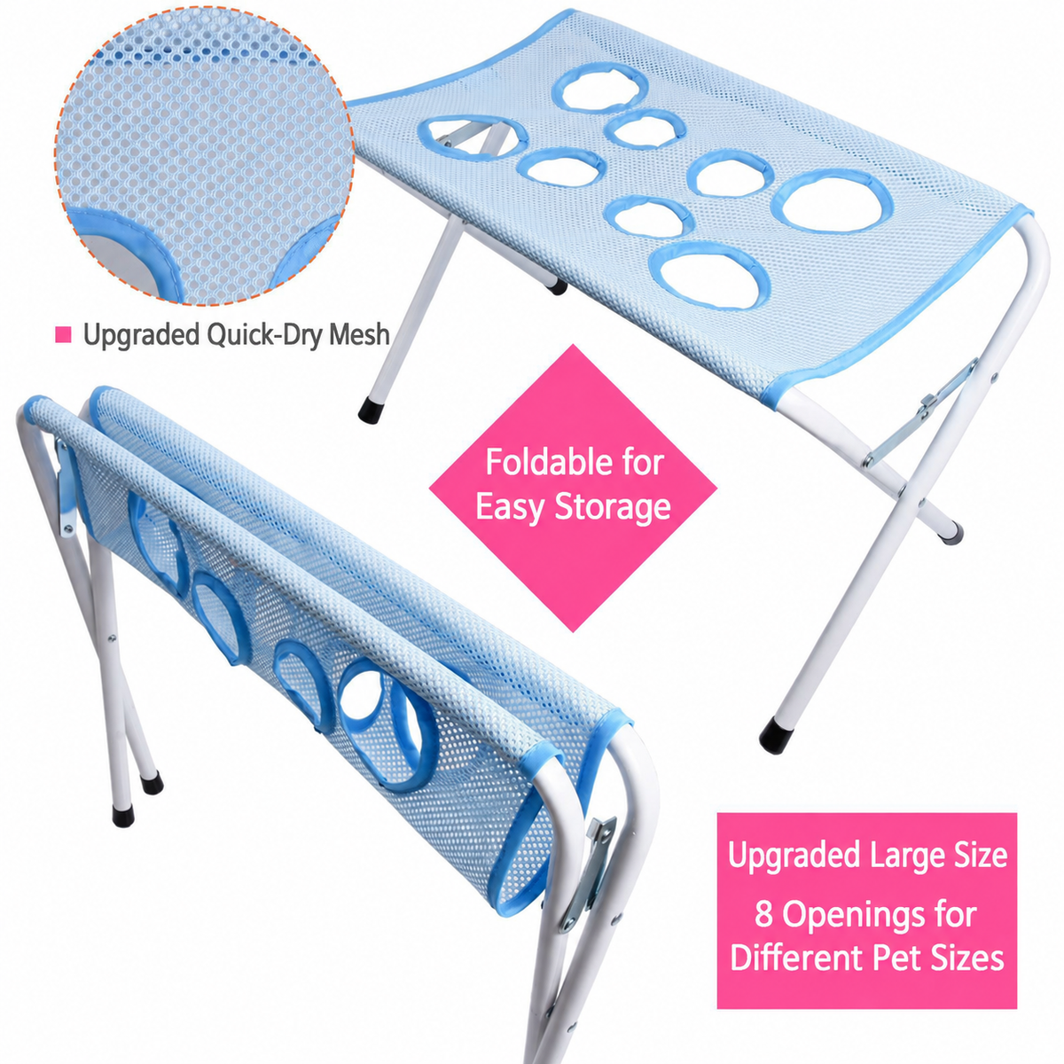 πΎ Foldable Pet Grooming & Bath Stand β Hands-Free Washing, Trimming & Drying Table for Cats & Small Dogs