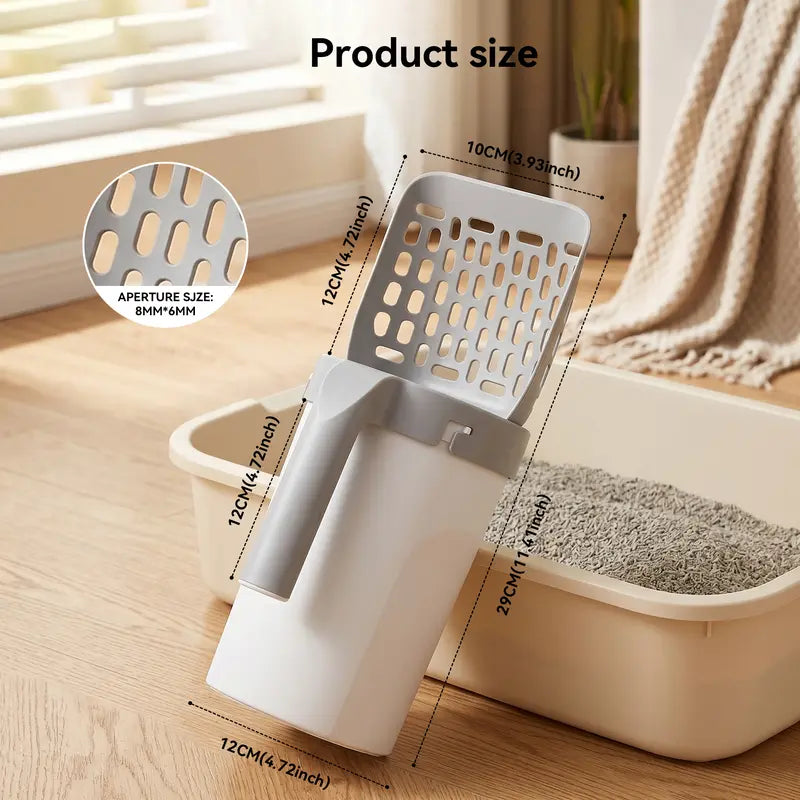 🔥 50% OFF TODAY | All-in-One Cat Litter Scoop with Built-In Waste Bag Holder | Cleaner One-Hand Cat Litter Cleaning Tool