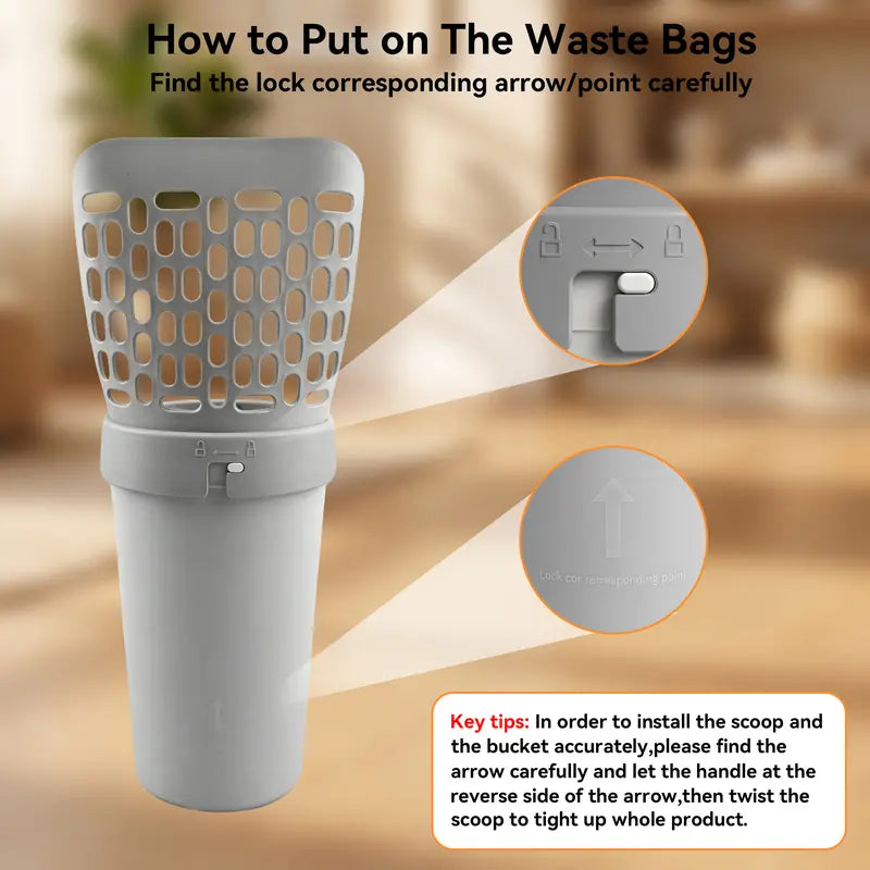 🔥 50% OFF TODAY | All-in-One Cat Litter Scoop with Built-In Waste Bag Holder | Cleaner One-Hand Cat Litter Cleaning Tool