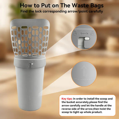 🔥 50% OFF TODAY | All-in-One Cat Litter Scoop with Built-In Waste Bag Holder | Cleaner One-Hand Cat Litter Cleaning Tool