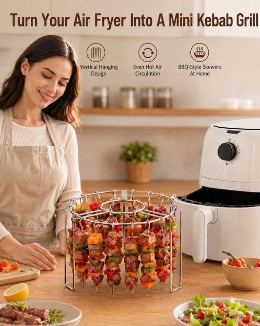 🔥Heat-Resistant Vertical Skewers Clavo Air Fryer Rack