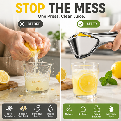 🍋 Fresh Lemon Squeezer – No Seeds, No Mess, More Juice