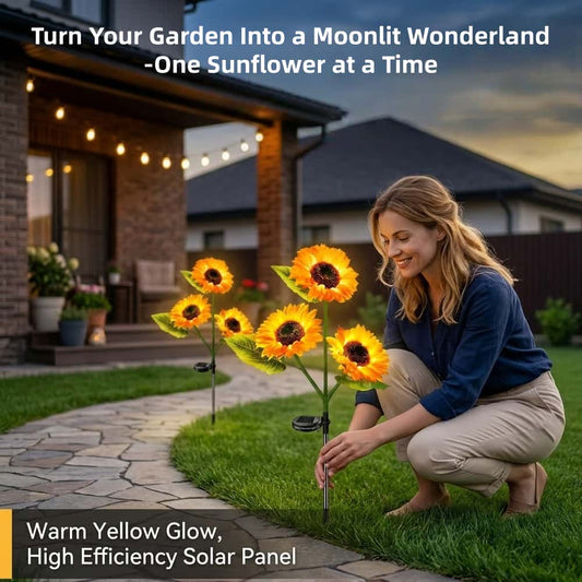 🌻 Solar Powered Sunflower Garden Lights – 2 Pack