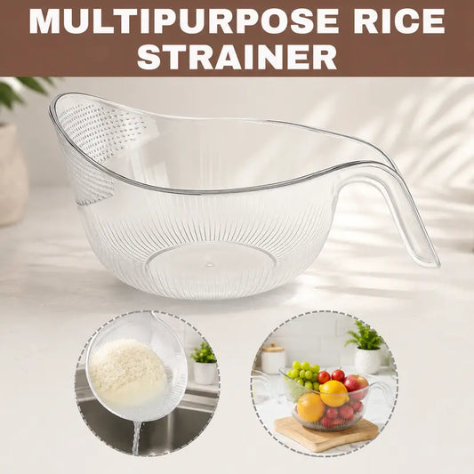 Multipurpose Rice Washing Bowl Strainer with Handle