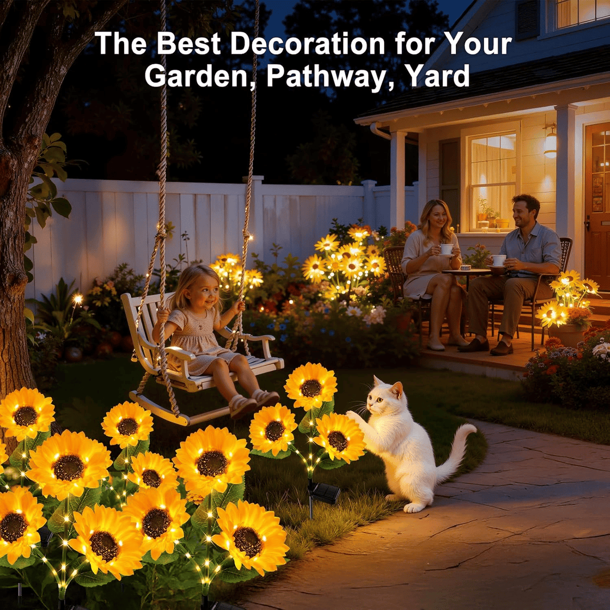 🌻 Solar Powered Sunflower Garden Lights – 2 Pack
