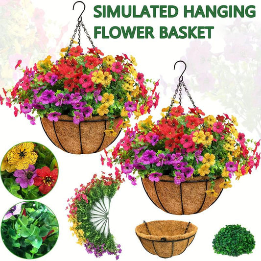 🔥Artificial Hanging Flower Basket🌸No Watering, No Wilting💧Everlasting Beauty for Your Home