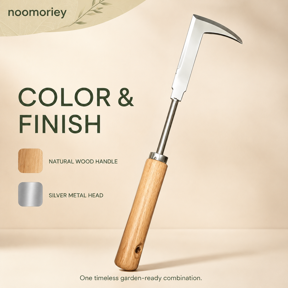 Wooden Handle Crevice Weeder, Stainless Steel Manual Grass Remover for Patio, Pathways & Yards
