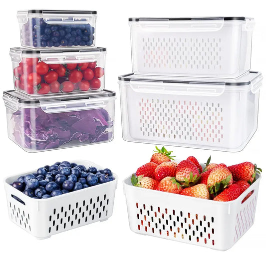 🍓 Refrigerator Food Storage Containers – Keep Fruits Fresh
