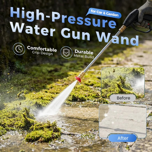 High-Pressure Water Gun – 3 Nozzles, Rustproof Aluminium Alloy, Effortless Deep Cleaning