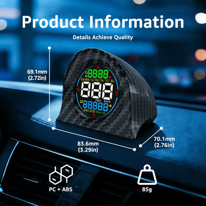 2026 F2 Digital GPS Head-Up Display for Cars | USB Plug & Play Speedometer